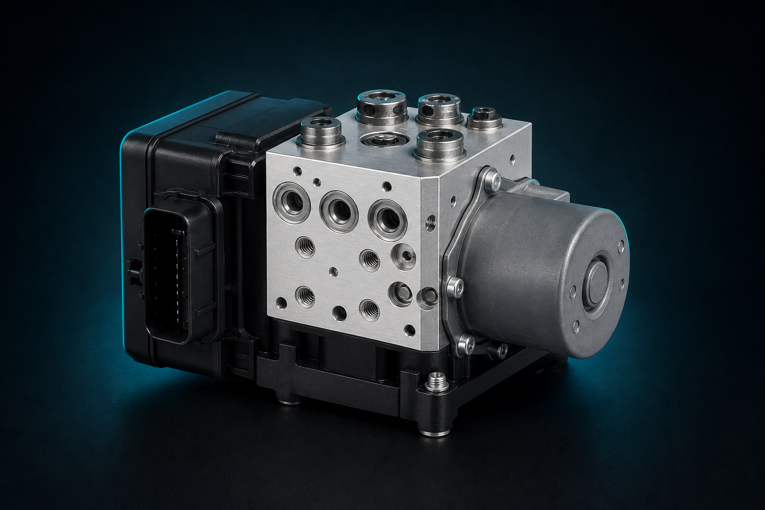 Beispiel eines ABS- und ESP-Hydraulikblocks mit Steuergerät